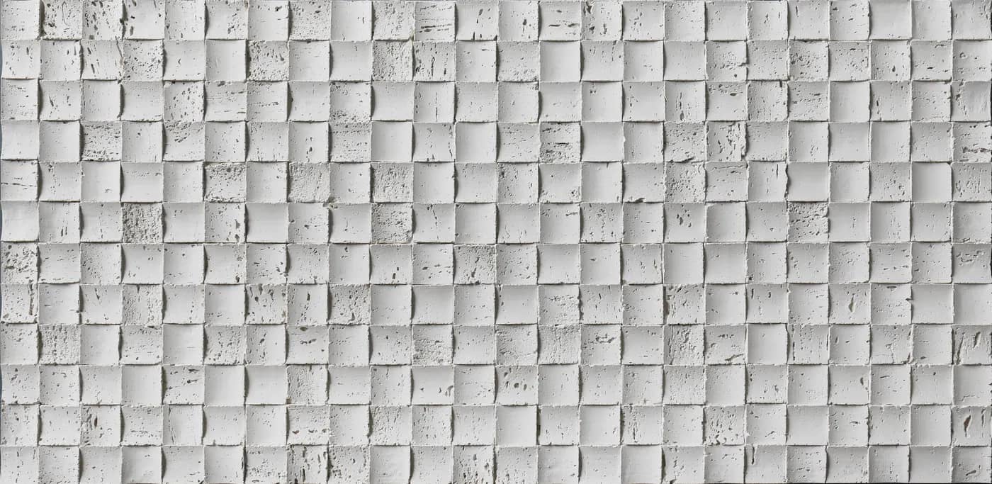 Гибкая керамика, Мозайка Травертин / Travertine Mosaic, Off white 100, сплошной цвет