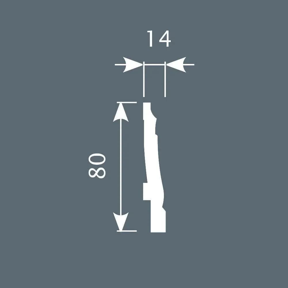 Плинтус PX024, 80х14, 2000мм, Экополимер/16, миниатюра 2