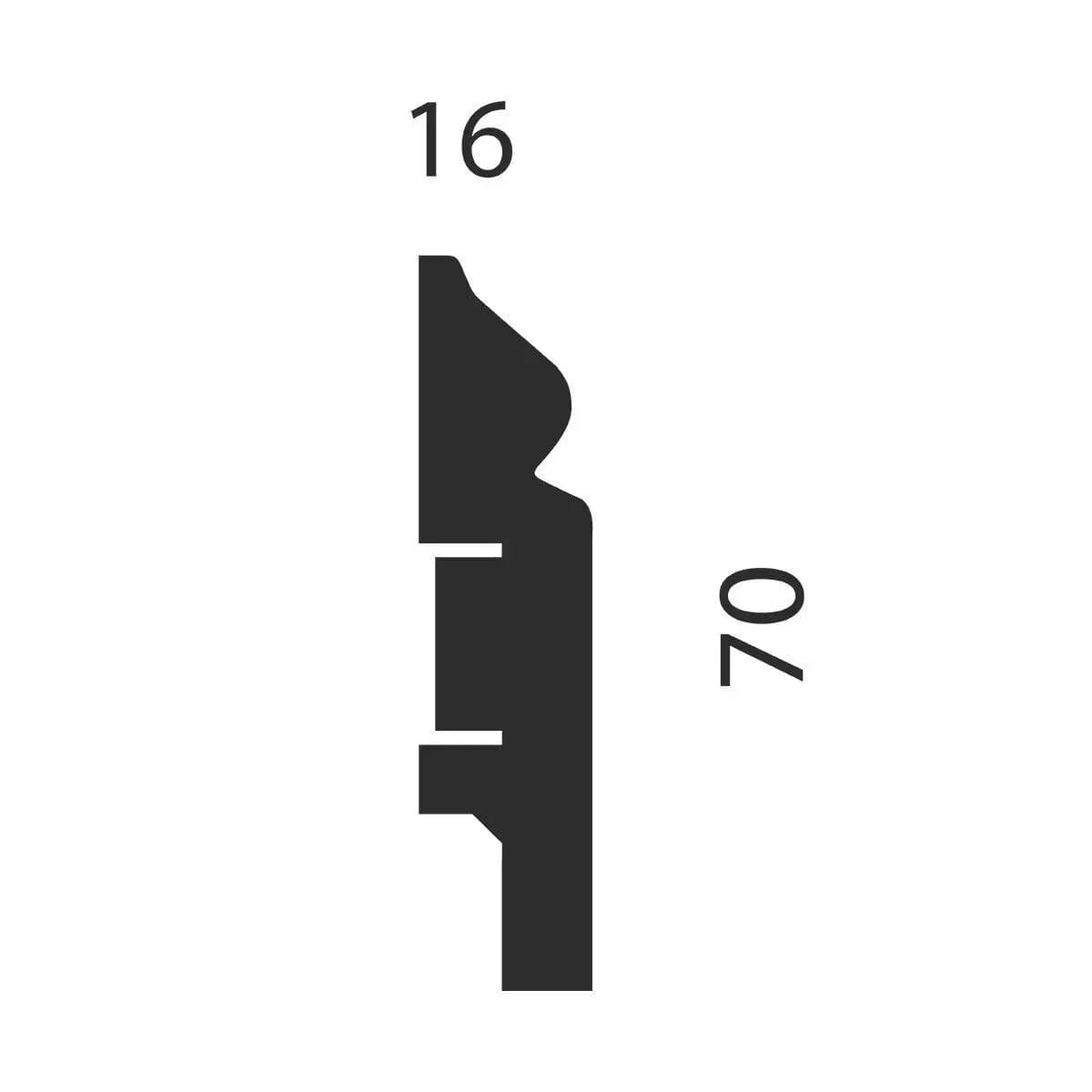 Плинтус AP05 под покраску, белый, 70x16x2400 мм, МДФ, миниатюра 2