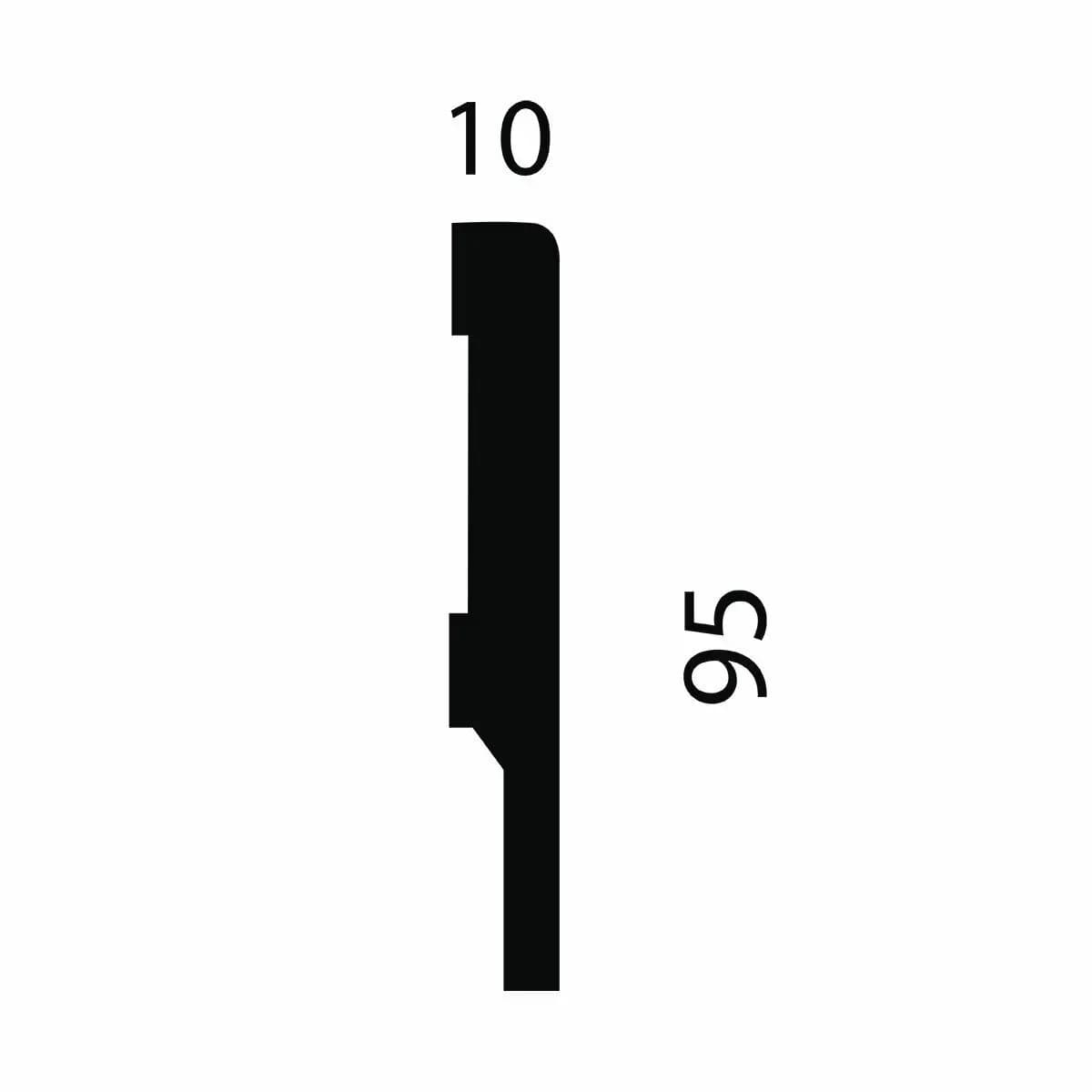 Плинтус AP73 под покраску, белый, 95x10x2400 мм, МДФ, миниатюра 2