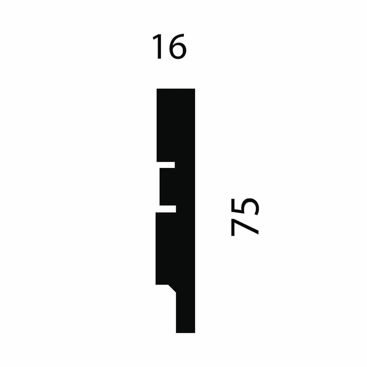 Плинтус AP74 под покраску, белый, 75x16x2400 мм, МДФ, миниатюра 2