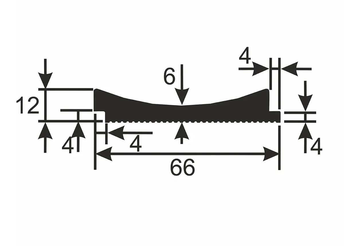 Рейка RX006, 62х12, 2800мм, Экополимер/24, миниатюра 2