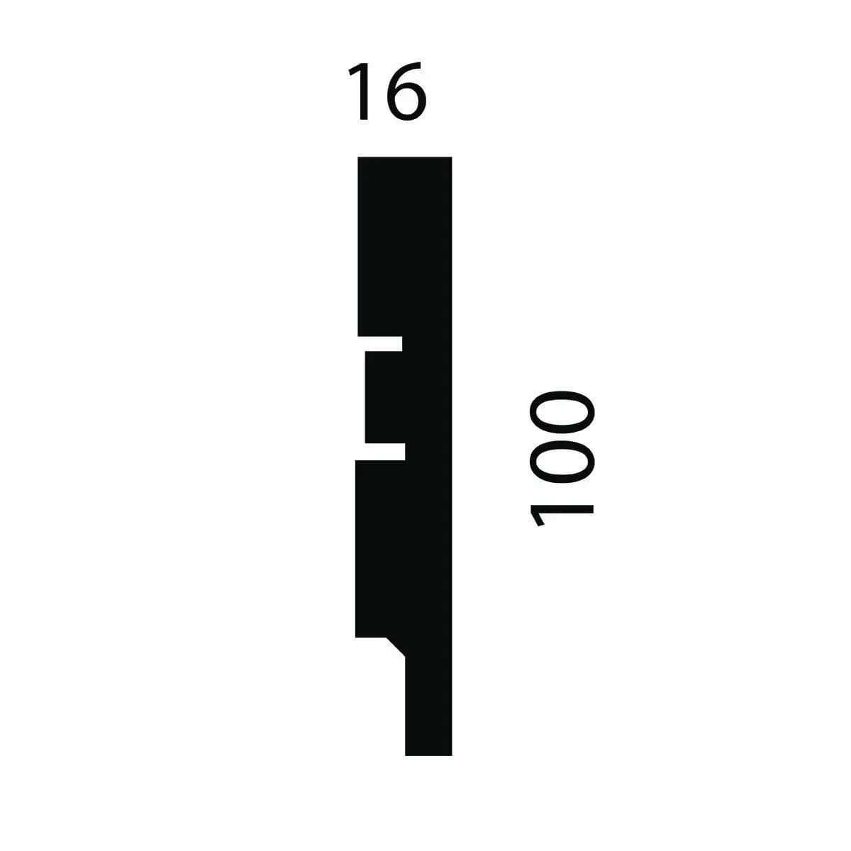 Плинтус AP75 под покраску, белый, 100x16x2400 мм, МДФ, миниатюра 2