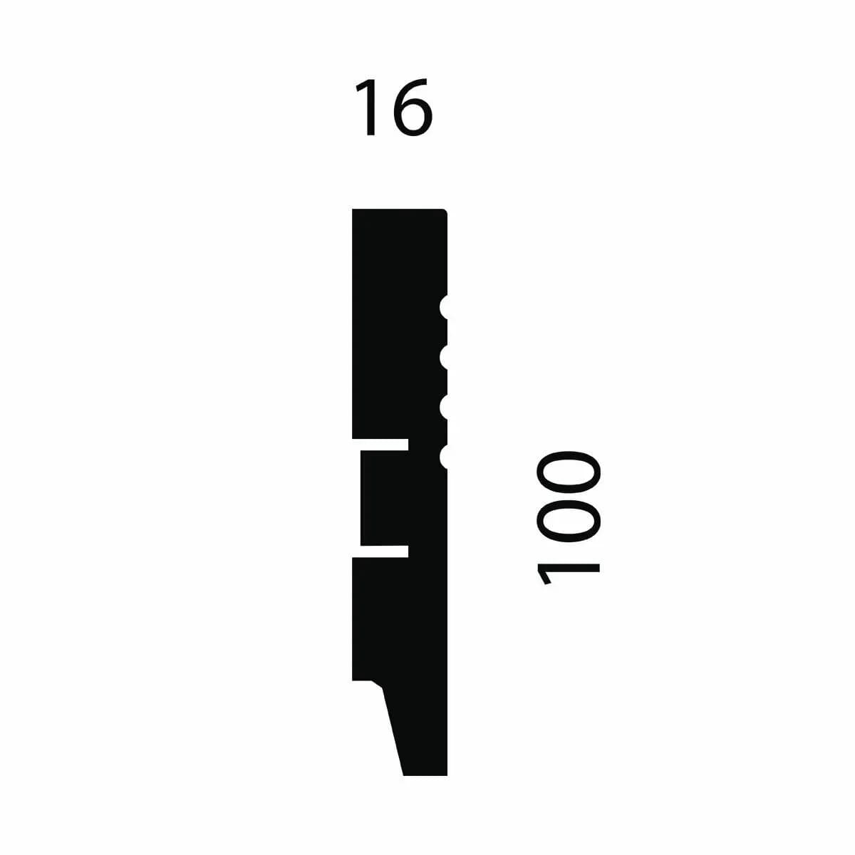 Плинтус AP08 под покраску, белый, 100x16x2400 мм, МДФ, миниатюра 2