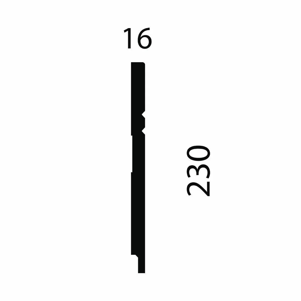 Плинтус AP27 под покраску, белый, 230x16x2400 мм, МДФ, миниатюра 2