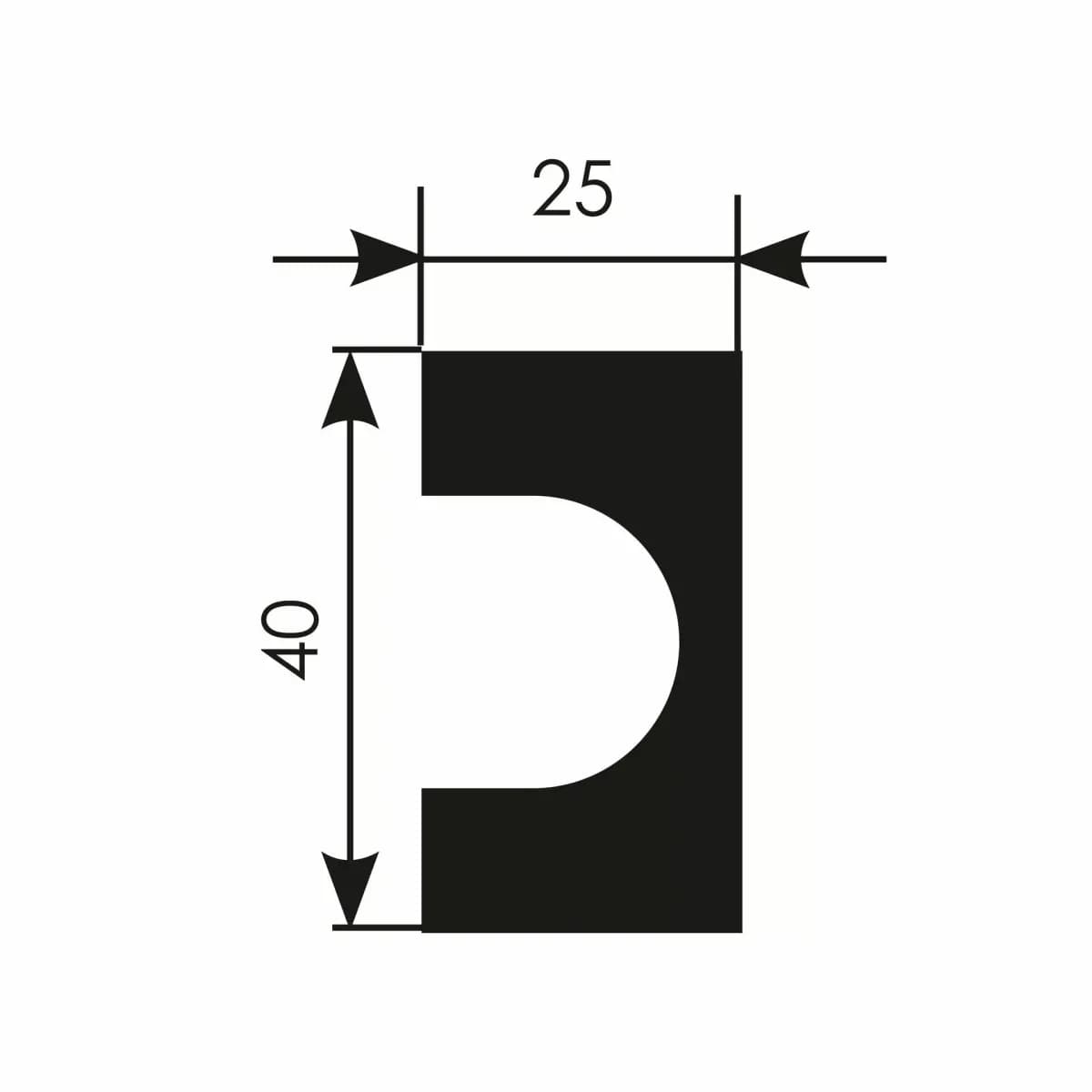 Рейка RX003, 40х25, 2000мм, Экополимер/14, миниатюра 3