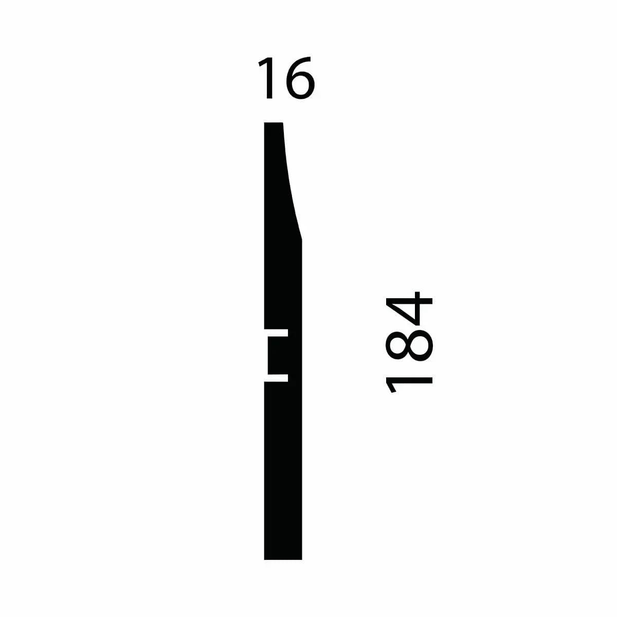Плинтус AP25 под покраску, белый, 184x16x2400 мм, МДФ, миниатюра 2