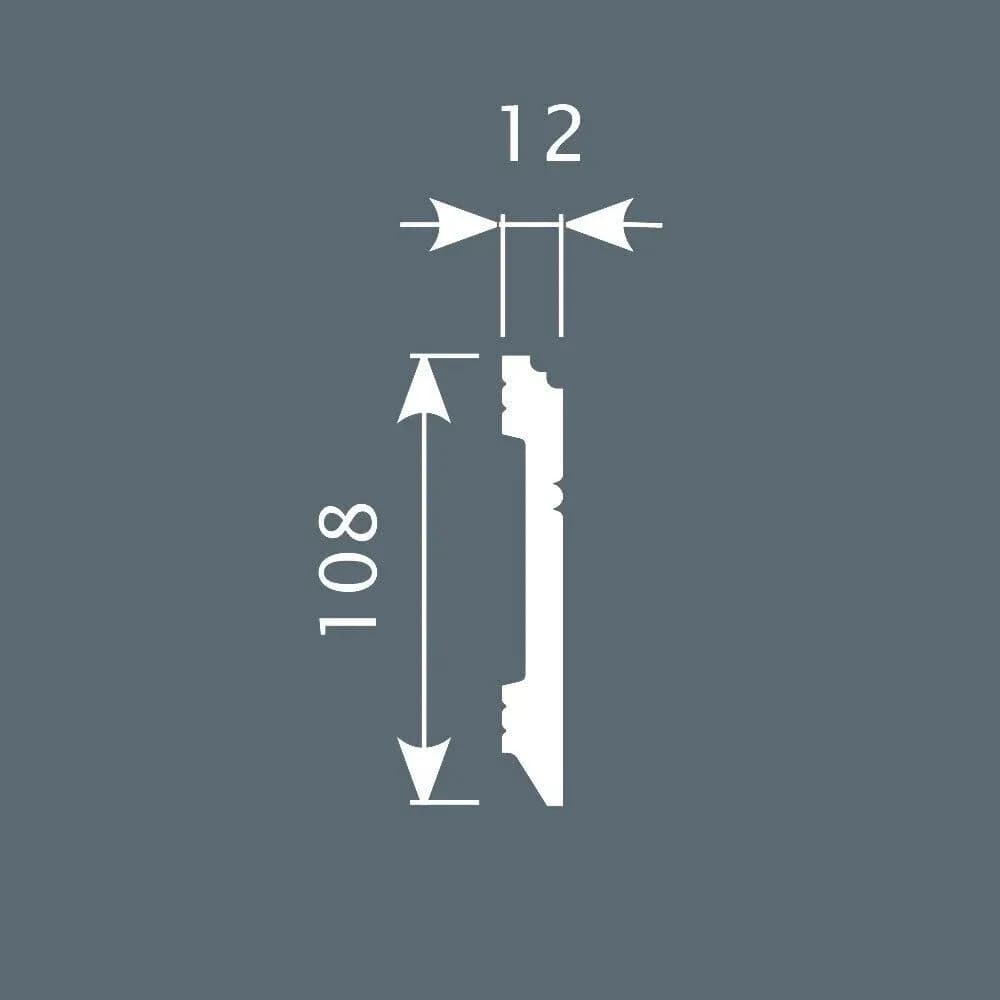 Плинтус PX005, 108х12, 2000мм, Экополимер/8, миниатюра 2
