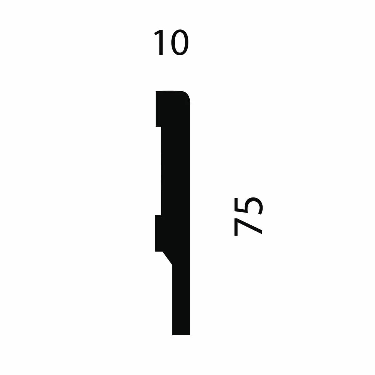 Плинтус AP72 под покраску, белый, 75x10x2400 мм, МДФ, миниатюра 2