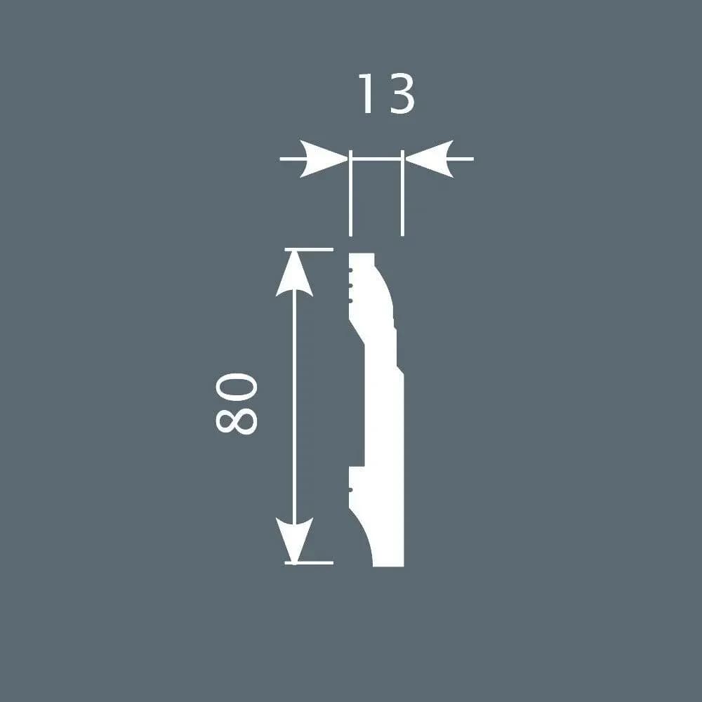 Плинтус RT005-070, 80х13, 2000мм, антрацит /16, миниатюра 2