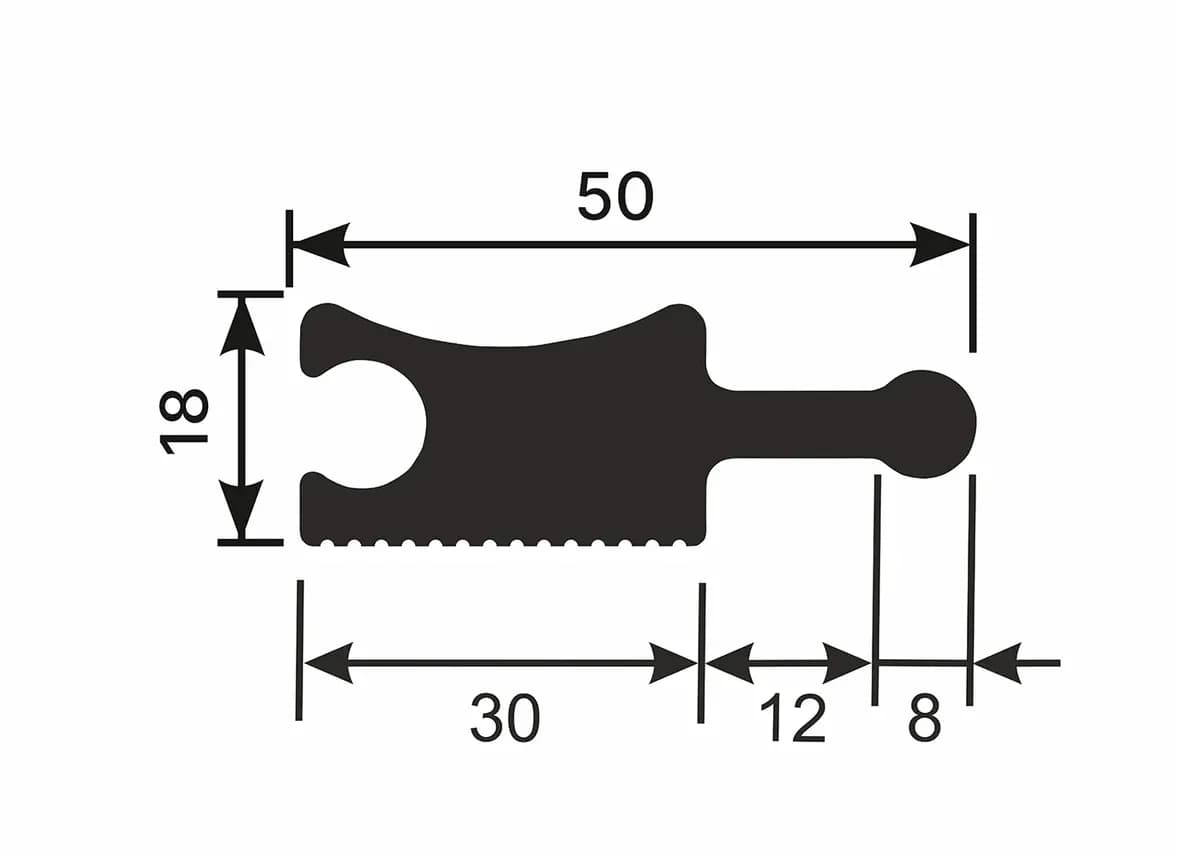 Рейка RX008, 50х18, 2800мм, Экополимер/24, миниатюра 2