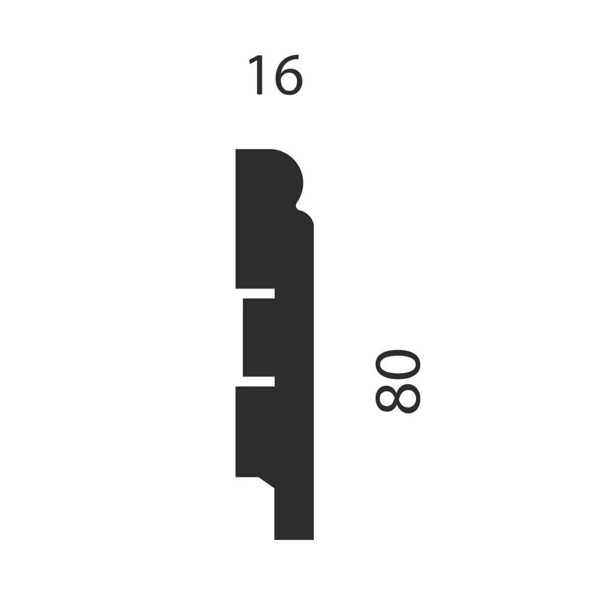 Плинтус AP09 под покраску, белый, 80x16x2400 мм, МДФ, миниатюра 2