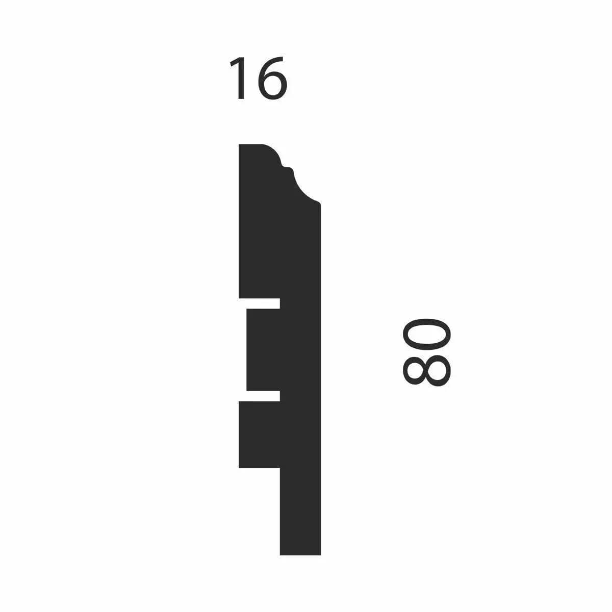 Плинтус WP07, экошпон, дуб Рейн, 80x16x2400 мм, МДФ, миниатюра 2