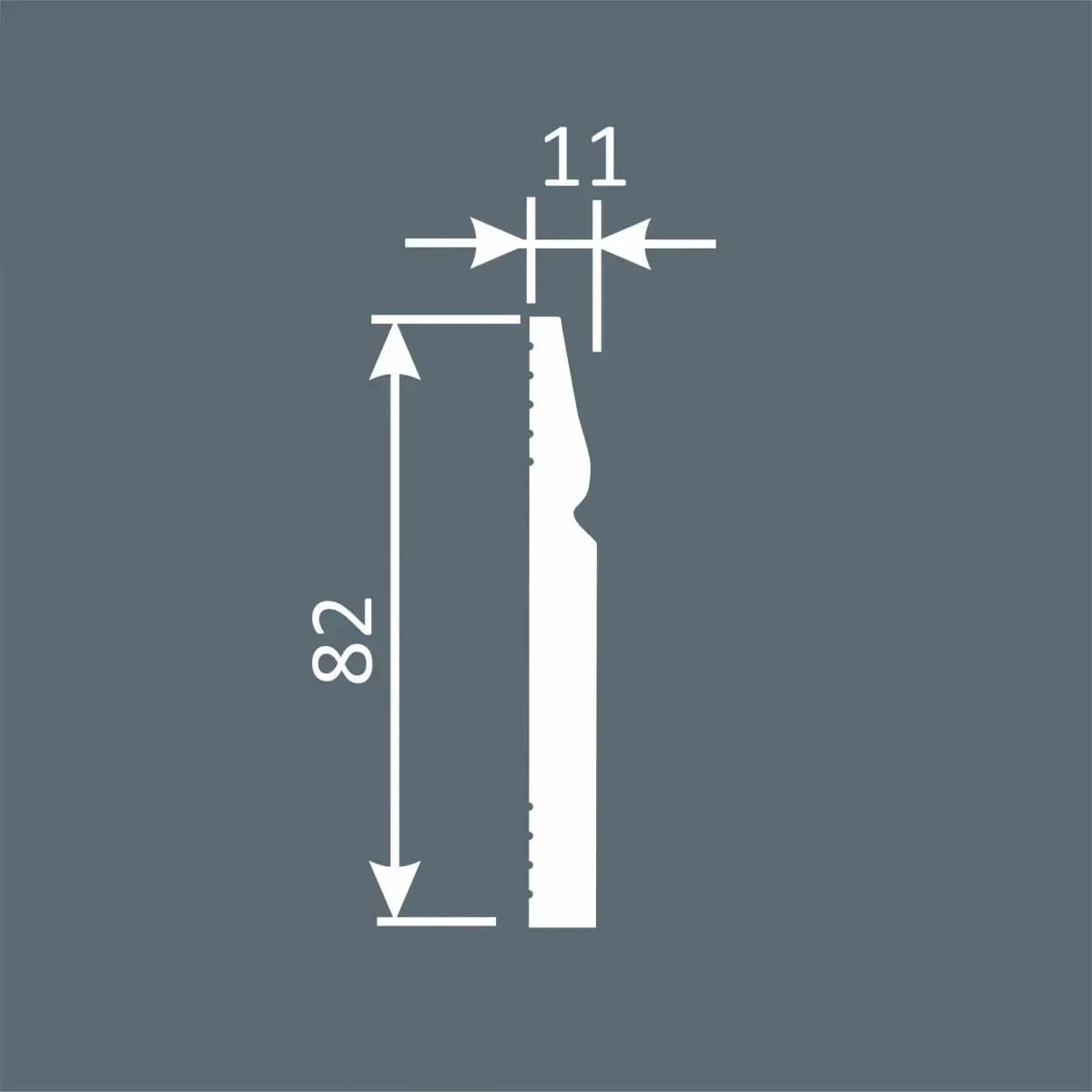 Плинтус PX031, 82х11, 2000мм, Экополимер/18, миниатюра 2