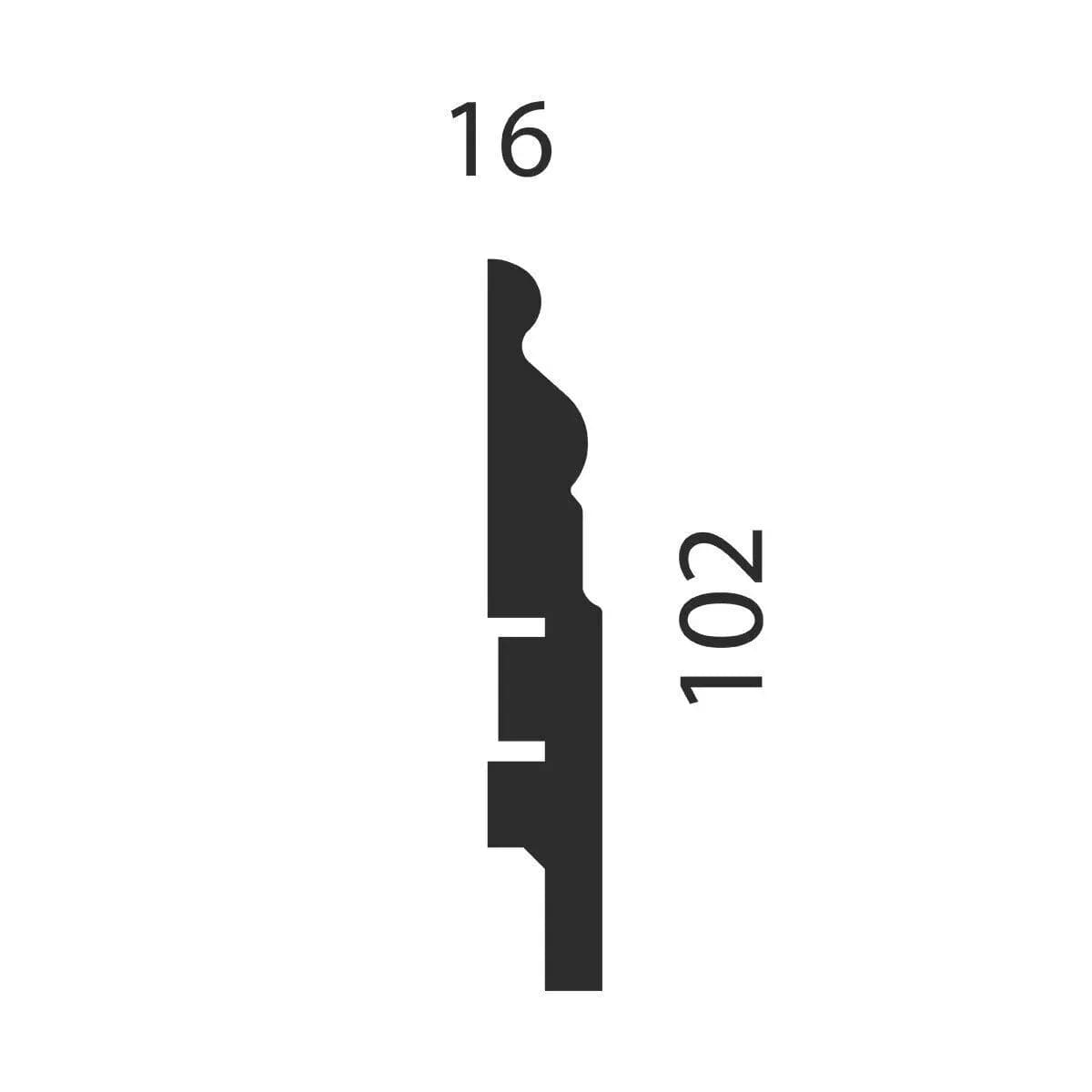 Плинтус AP18 под покраску, белый, 102x16x2400 мм, МДФ, миниатюра 2