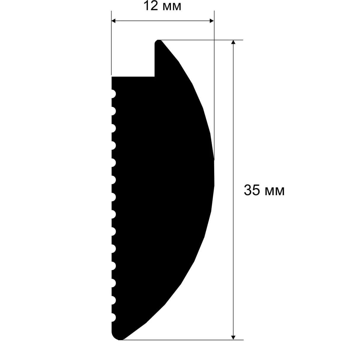 Молдинг финишный MF006, 35х12, 2800мм, Экополимер/46, миниатюра 2