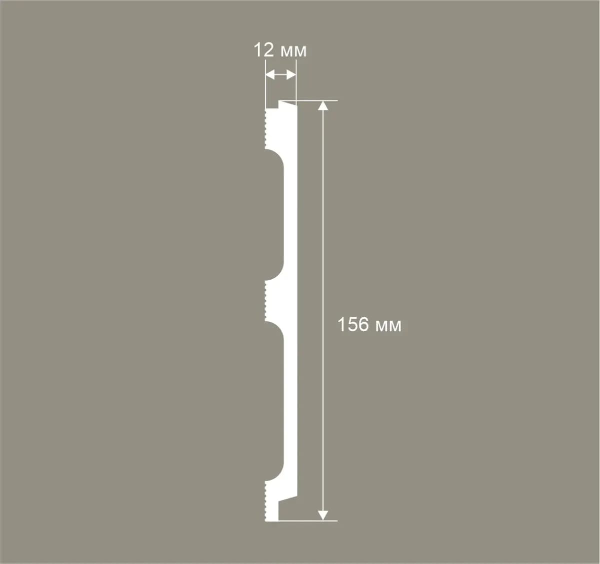 Панель RP018, 156х12, 2800мм, Экополимер/9, миниатюра 3