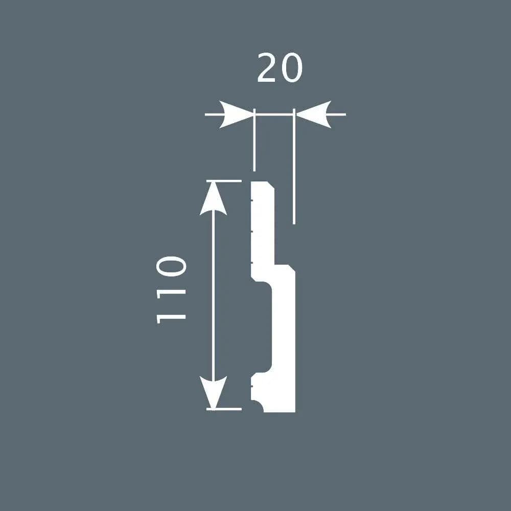 Плинтус PX010, 110х20, 2000мм, Экополимер/14, миниатюра 2