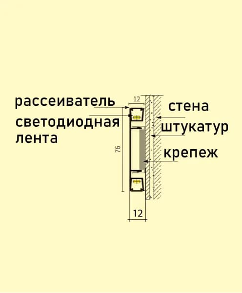 Профиль универсальный светодиодный JM 76 ММ LED, миниатюра 2
