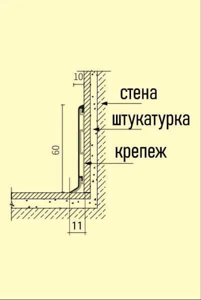 Плинтус алюминиевый Русский профиль ССЗ-60 мм, миниатюра 2