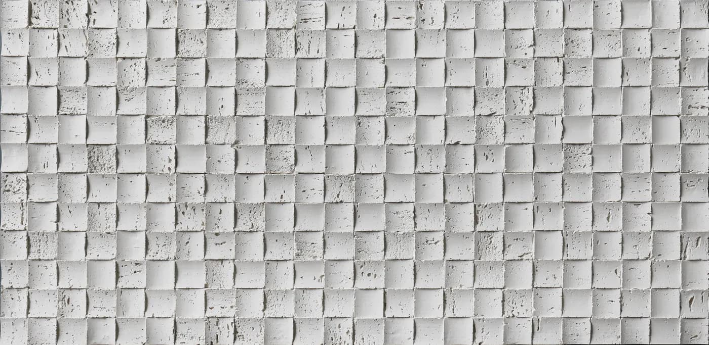 Гибкая керамика, Мозайка Травертин / Travertine Mosaic, Off white 100, сплошной цвет, фото 1